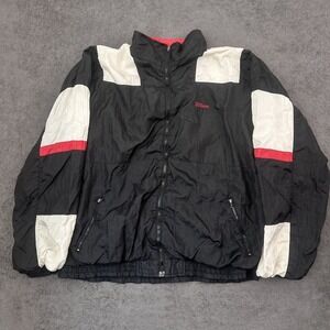 Vintage Wilson Jacket Mens Large Black White Windbreaker Advantage Track 90s